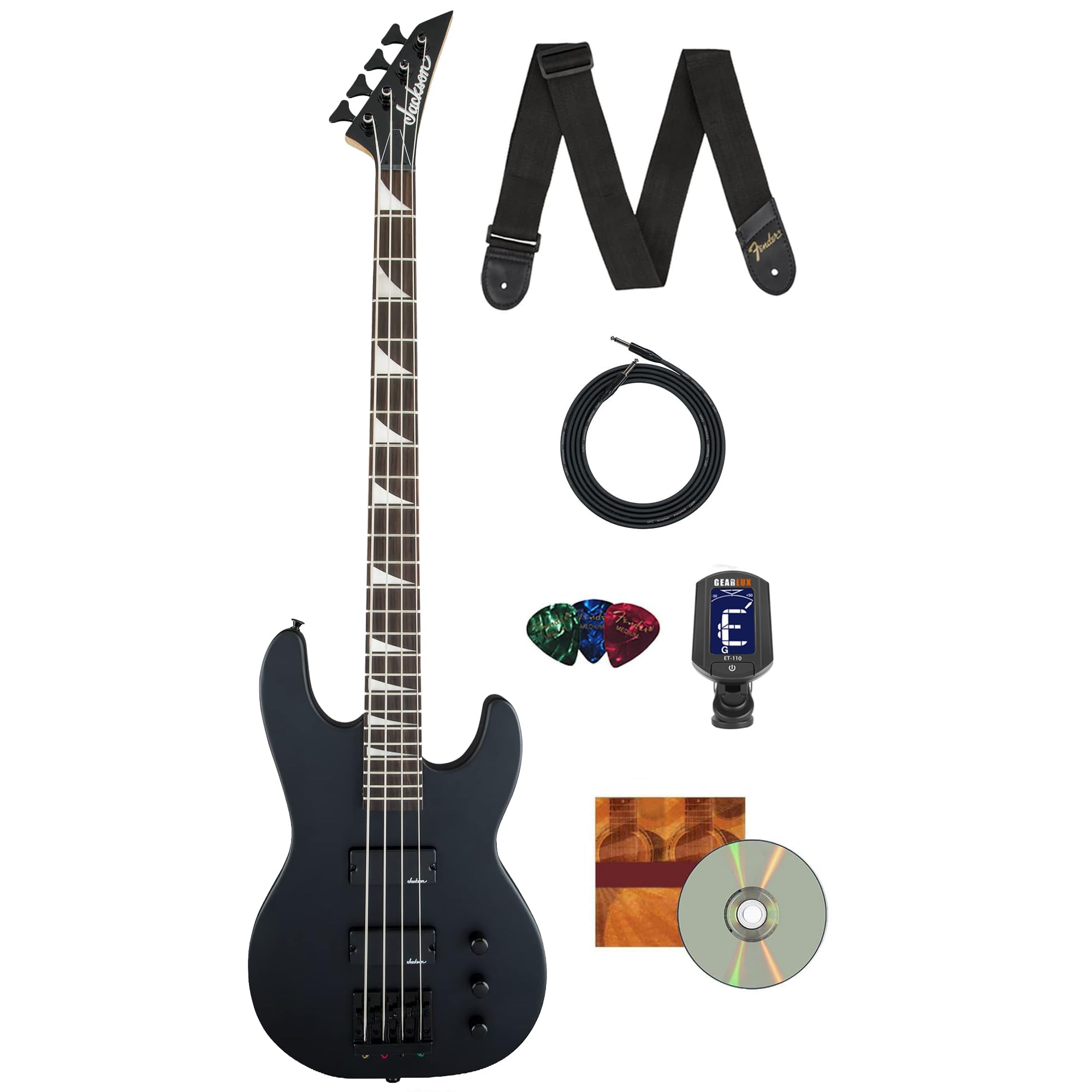 Amazon.com: Jackson JS2 Concert Bass Guitar - Satin Black Bundle